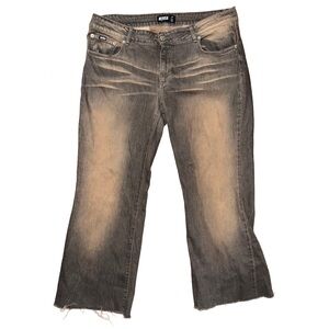 💖 Minga London Raw Hem Acid Wash Distressed Jeans Grunge Indie Sleaze Y2K